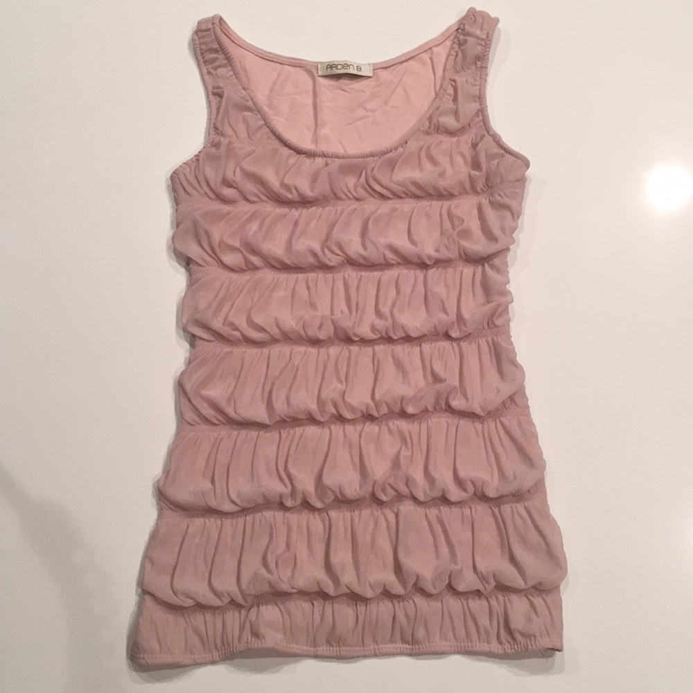 Nude Pink Ruffle Tank